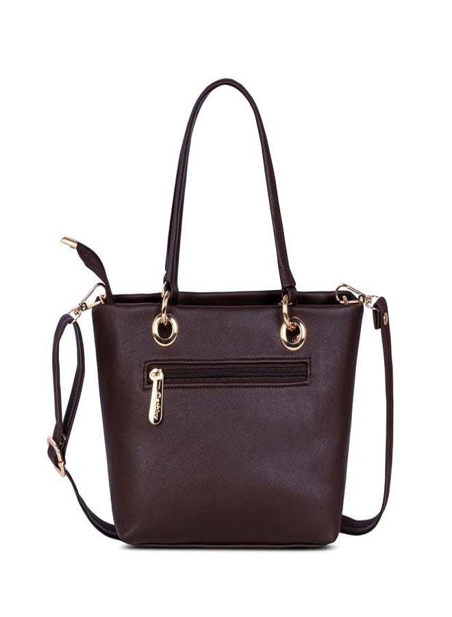 Catchy Brown Zipper Faux Leather Womens Sling Bag - Image 3